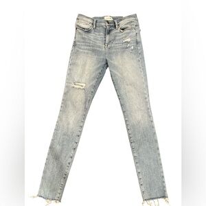Frame Women’s Le High Raw Edge Distressed Blue Jeans Size 27
